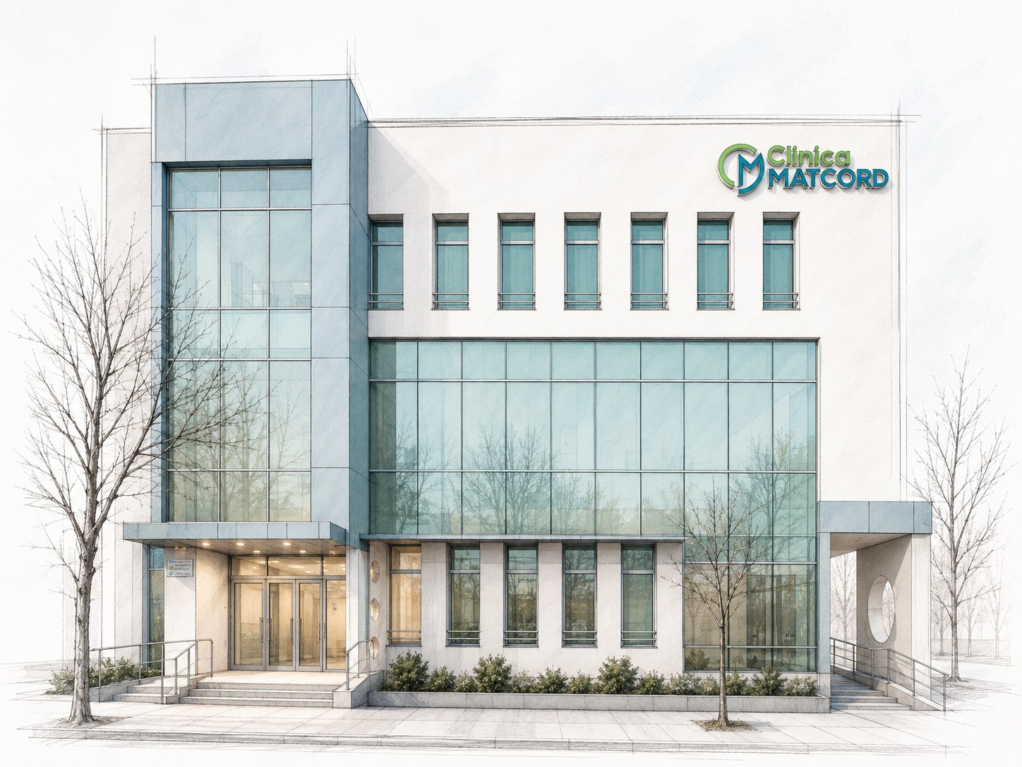 Schiță arhitecturală a Clinicii MAT CORD BIOMEDICA din Buzău